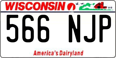 WI license plate 566NJP