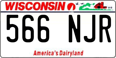 WI license plate 566NJR