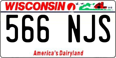 WI license plate 566NJS