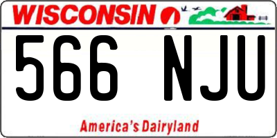 WI license plate 566NJU