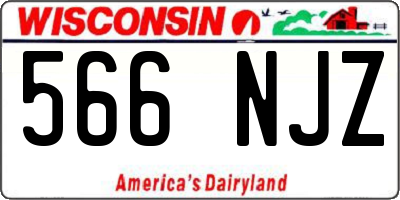 WI license plate 566NJZ