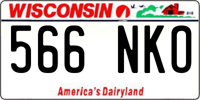 WI license plate 566NKO