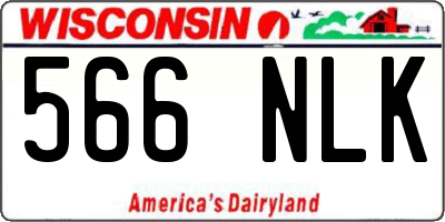 WI license plate 566NLK