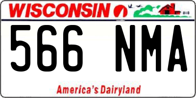 WI license plate 566NMA
