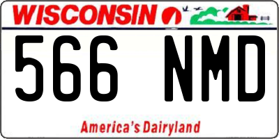 WI license plate 566NMD