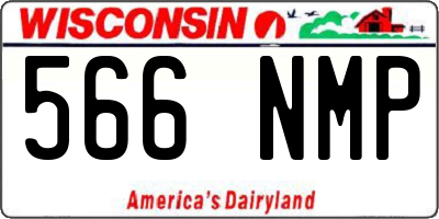WI license plate 566NMP