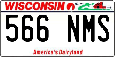 WI license plate 566NMS