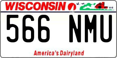 WI license plate 566NMU