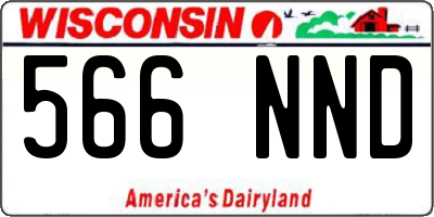 WI license plate 566NND