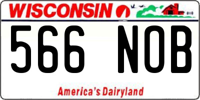 WI license plate 566NOB