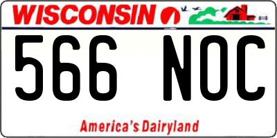 WI license plate 566NOC