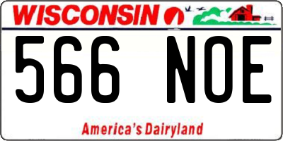 WI license plate 566NOE