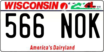 WI license plate 566NOK