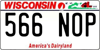 WI license plate 566NOP