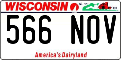WI license plate 566NOV