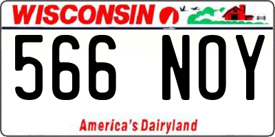 WI license plate 566NOY