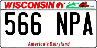 WI license plate 566NPA