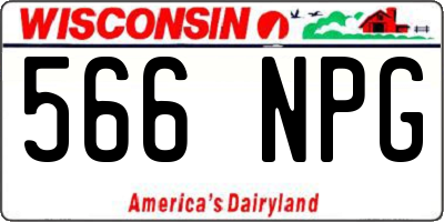 WI license plate 566NPG