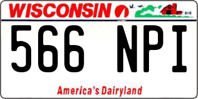 WI license plate 566NPI