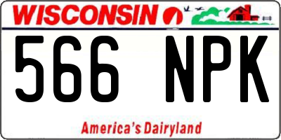 WI license plate 566NPK