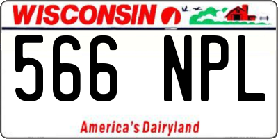 WI license plate 566NPL
