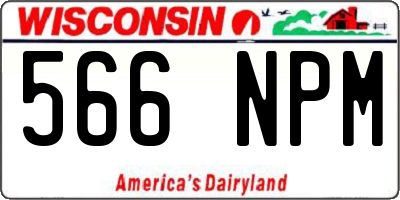 WI license plate 566NPM