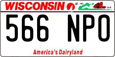 WI license plate 566NPO