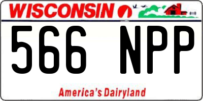 WI license plate 566NPP