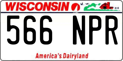 WI license plate 566NPR