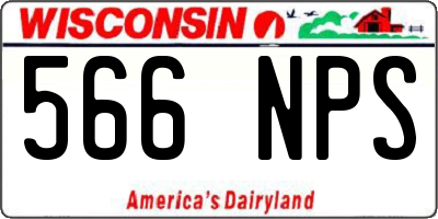 WI license plate 566NPS