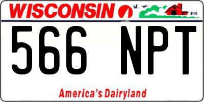 WI license plate 566NPT