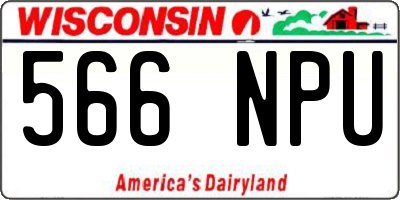 WI license plate 566NPU