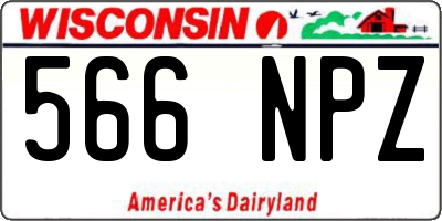 WI license plate 566NPZ