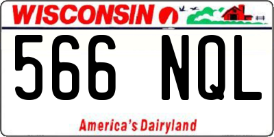 WI license plate 566NQL