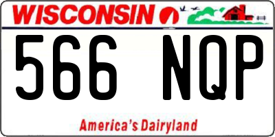 WI license plate 566NQP