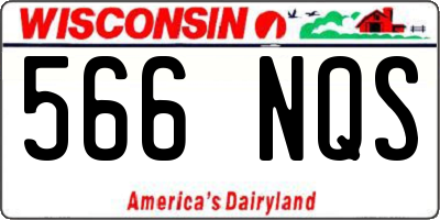 WI license plate 566NQS
