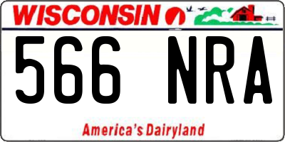 WI license plate 566NRA
