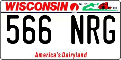 WI license plate 566NRG