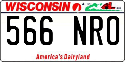 WI license plate 566NRO
