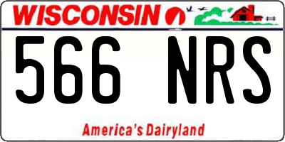 WI license plate 566NRS
