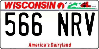 WI license plate 566NRV