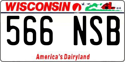 WI license plate 566NSB