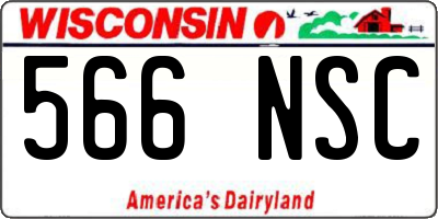 WI license plate 566NSC
