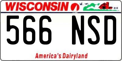 WI license plate 566NSD