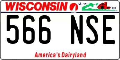 WI license plate 566NSE