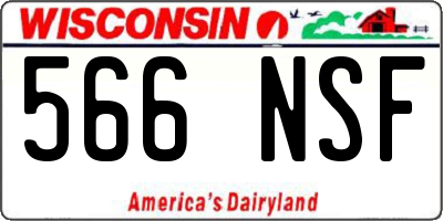 WI license plate 566NSF