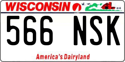 WI license plate 566NSK