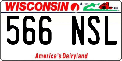 WI license plate 566NSL
