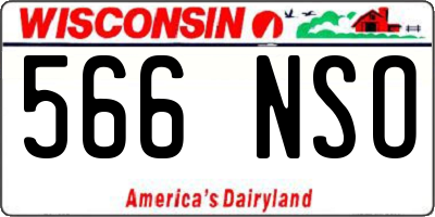 WI license plate 566NSO