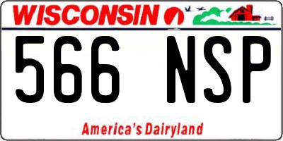 WI license plate 566NSP